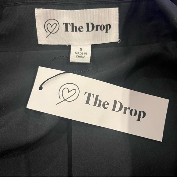 🌺NWT THE DROP EMILIA ELONGATED BLACK TRENCH COAT SIZE SMALL🌺 - Picture 6 of 7